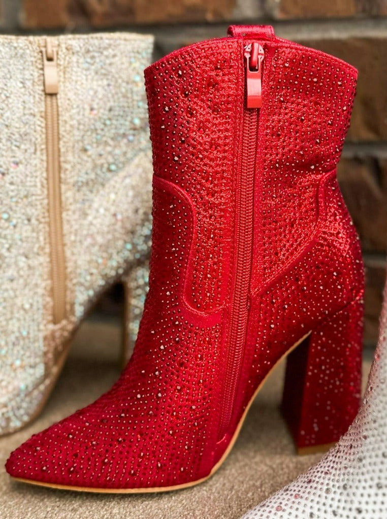 Seeing Red Rhinestone Booties-180 - SHOES-FOREVER LINK-[option4]-[option5]-[option6]-Leather & Lace Boutique Shop