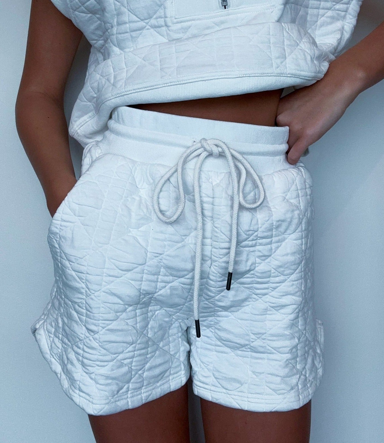 Coastal Textured Shorts-170 - DRESSES / ROMPERS / SETS-ENTRO-[option4]-[option5]-[option6]-Leather & Lace Boutique Shop