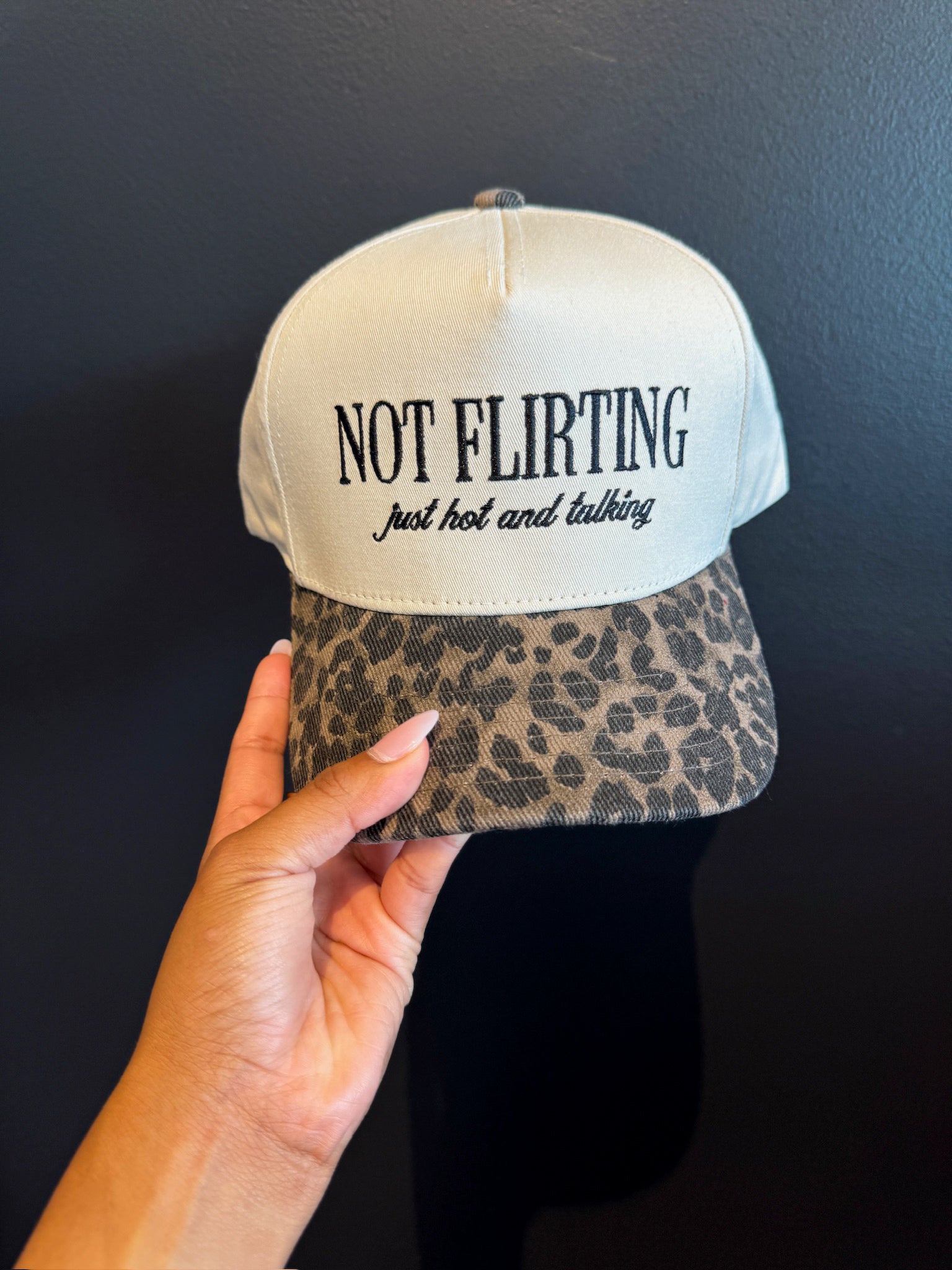 Not Flirting Trucker Hat- Leopard display picture 1