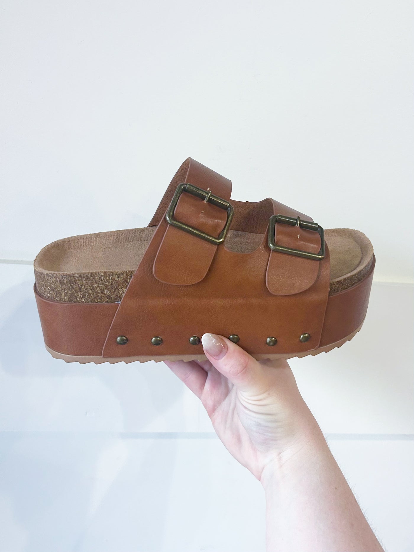 Elevate Platform Sandals- Brown Leather-180 - SHOES-BAMBOO-[option4]-[option5]-[option6]-Leather & Lace Boutique Shop