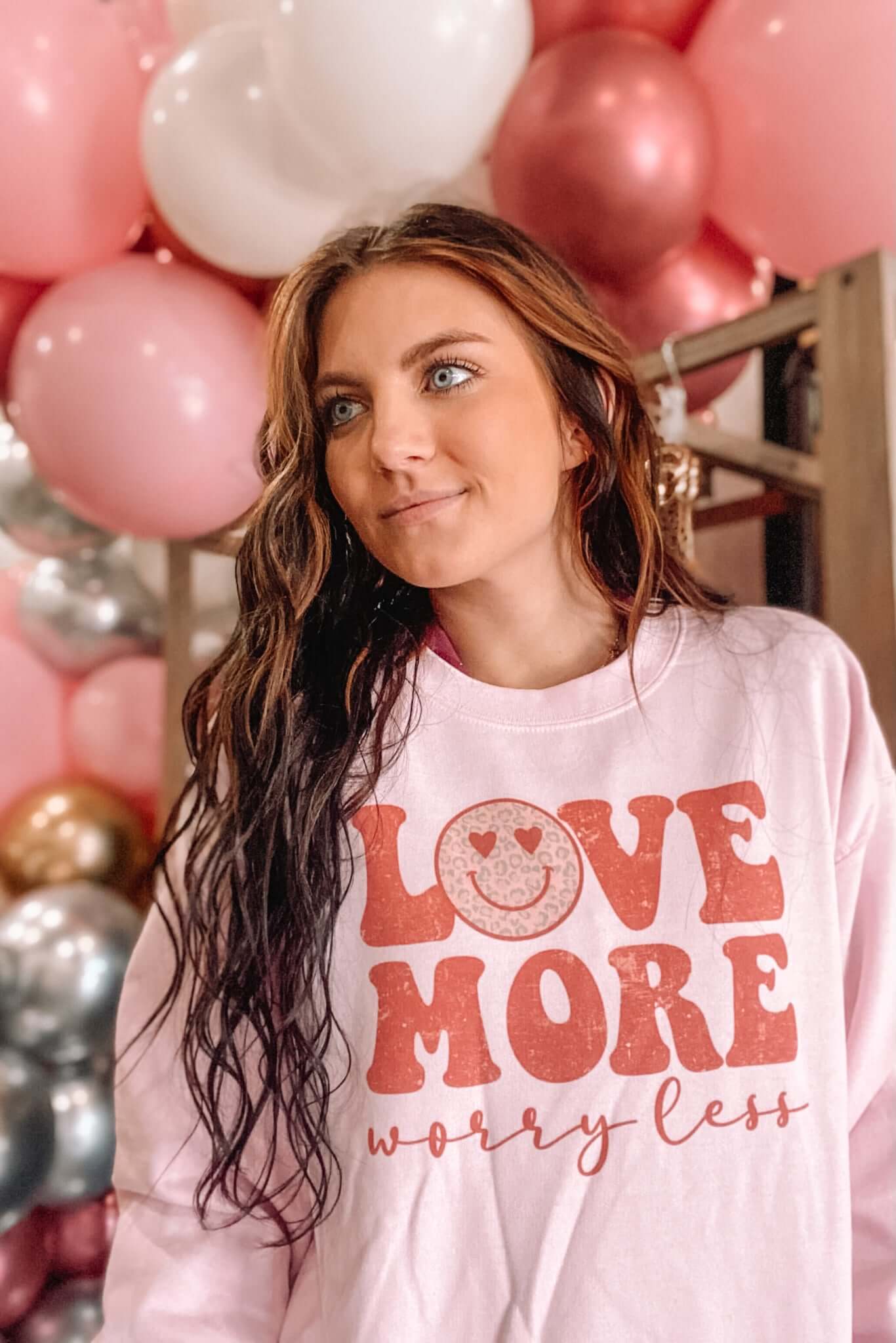Love More Graphic Sweatshirt-135 - DEMAND GRAPHIC-LEATHER & LACE-[option4]-[option5]-[option6]-Leather & Lace Boutique Shop