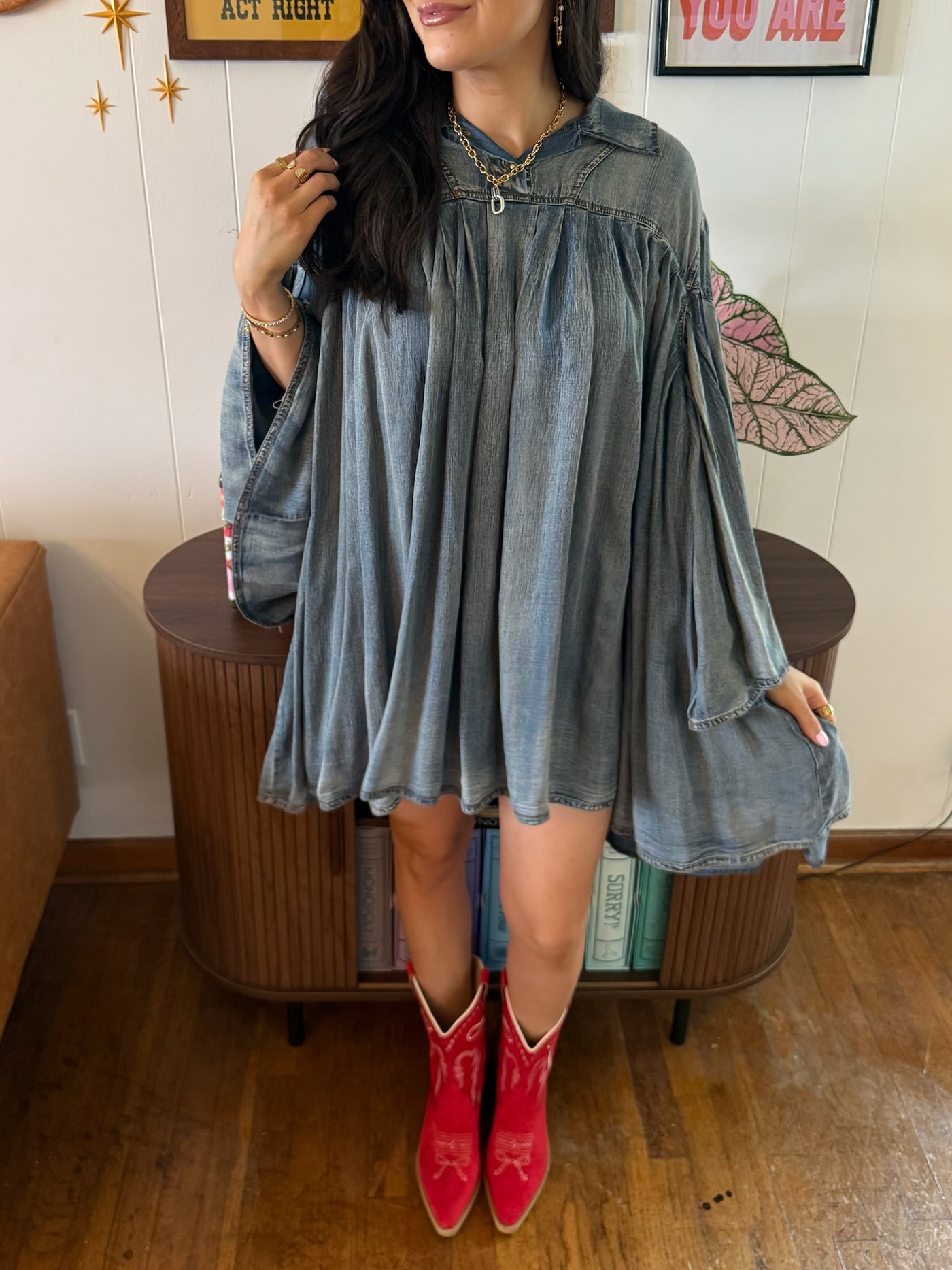 denim gypsy dress Pretty Gypsy Soft Denim dress  Uk size 8,10,12,14,16 N28,000. Italian  Mules:- N65,000