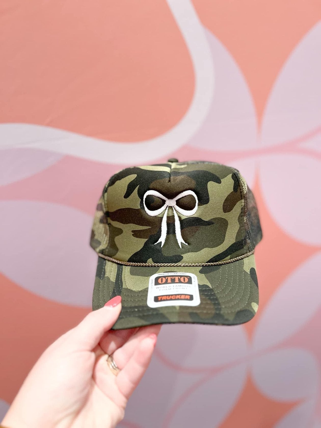 Class Act Bow Trucker Hat- Camo-190 - ACCESSORIES - HATS/HEADWEAR-BABE-[option4]-[option5]-[option6]-Leather & Lace Boutique Shop