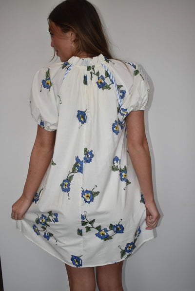 Floral Striped Mini Dress-170 - DRESSES-ENTRO-[option4]-[option5]-[option6]-Leather & Lace Boutique Shop