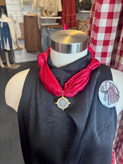 Vintage Crimson Elephant Neck Scarf-190 - ACCESSORIES - JEWELRY-Leather & Lace-[option4]-[option5]-[option6]-Leather & Lace Boutique Shop