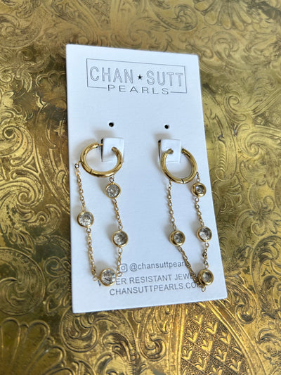 Paris Drop Huggies-190 - ACCESSORIES - JEWELRY-CHANSUTT PEARLS-[option4]-[option5]-[option6]-Leather & Lace Boutique Shop
