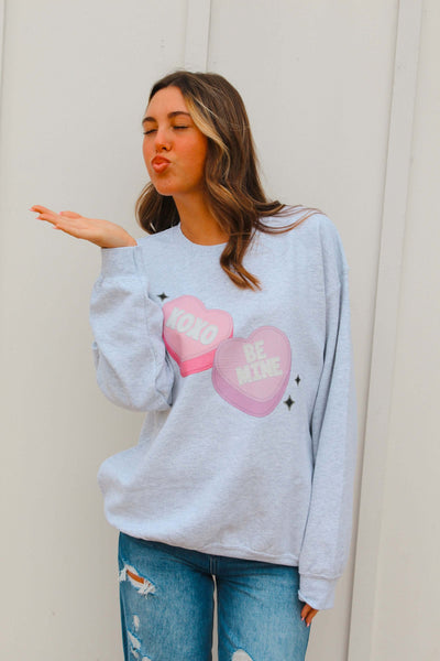 Candy Hearts Graphic Sweatshirt-135 - DEMAND GRAPHIC-LEATHER & LACE-[option4]-[option5]-[option6]-Leather & Lace Boutique Shop