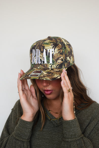 BRAT Camo Trucker Hat-190 - ACCESSORIES - HATS/HEADWEAR-THE HAPPIEST-[option4]-[option5]-[option6]-Leather & Lace Boutique Shop