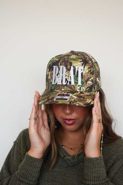 BRAT Camo Trucker Hat-190 - ACCESSORIES - HATS/HEADWEAR-THE HAPPIEST-[option4]-[option5]-[option6]-Leather & Lace Boutique Shop