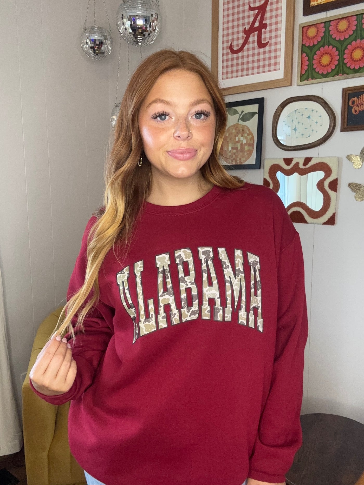 Alabama Camo Graphic Sweatshirt-135 - DEMAND GRAPHIC-LEATHER & LACE-[option4]-[option5]-[option6]-Leather & Lace Boutique Shop