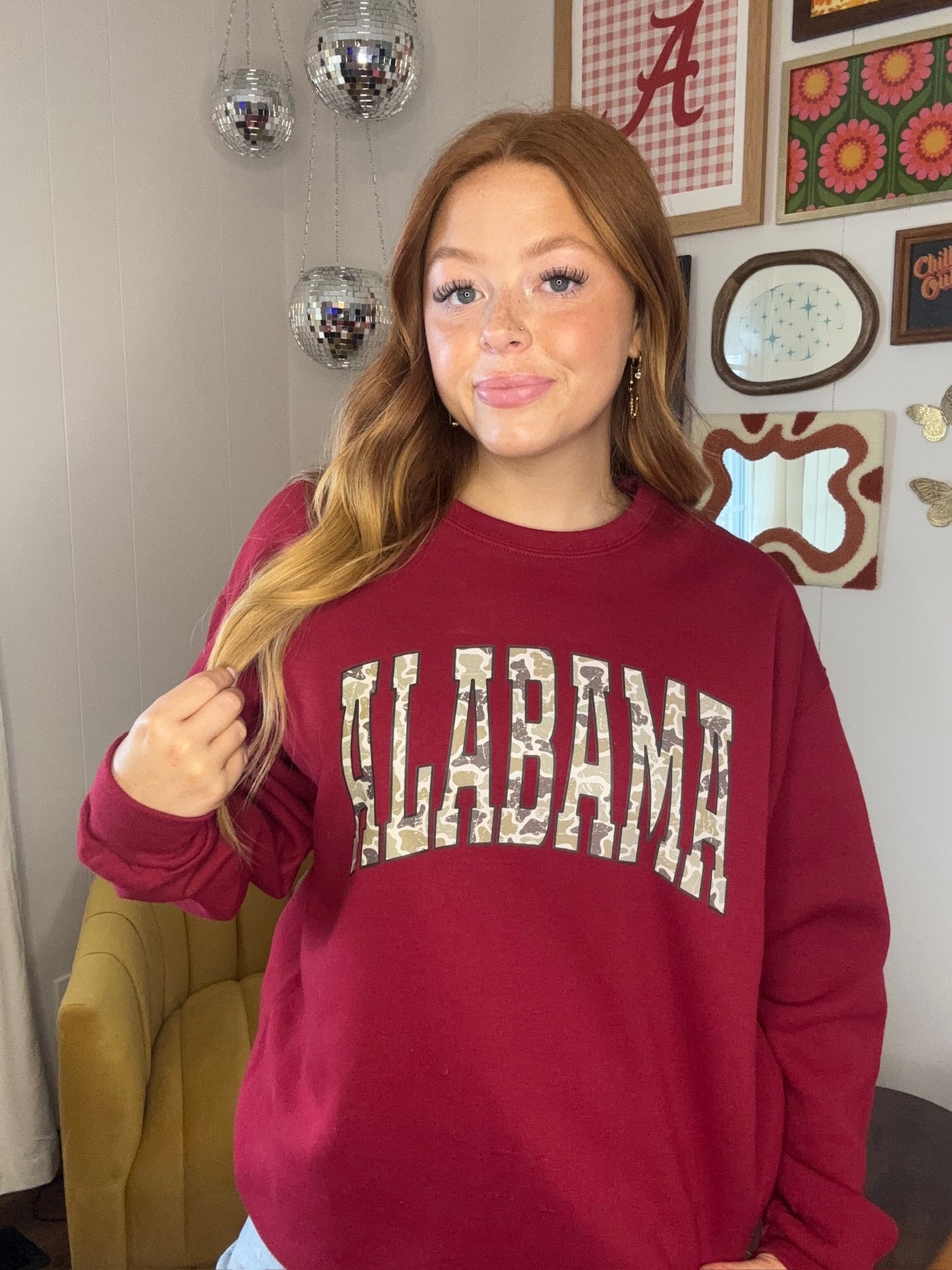 Alabama Camo Graphic Sweatshirt-135 - DEMAND GRAPHIC-LEATHER & LACE-[option4]-[option5]-[option6]-Leather & Lace Boutique Shop
