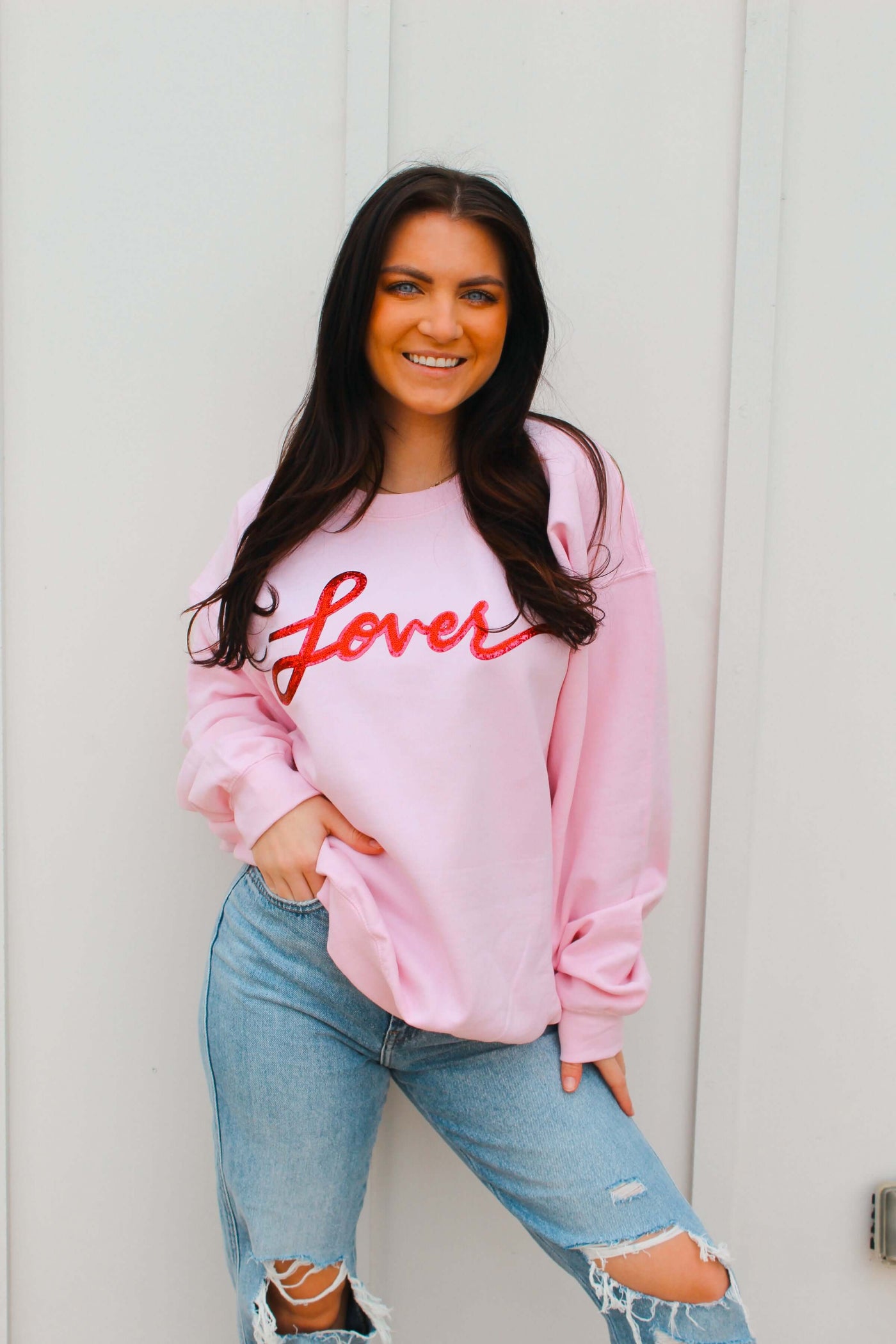 Lover Sequin Graphic Sweatshirt-135 - DEMAND GRAPHIC-LEATHER & LACE-[option4]-[option5]-[option6]-Leather & Lace Boutique Shop