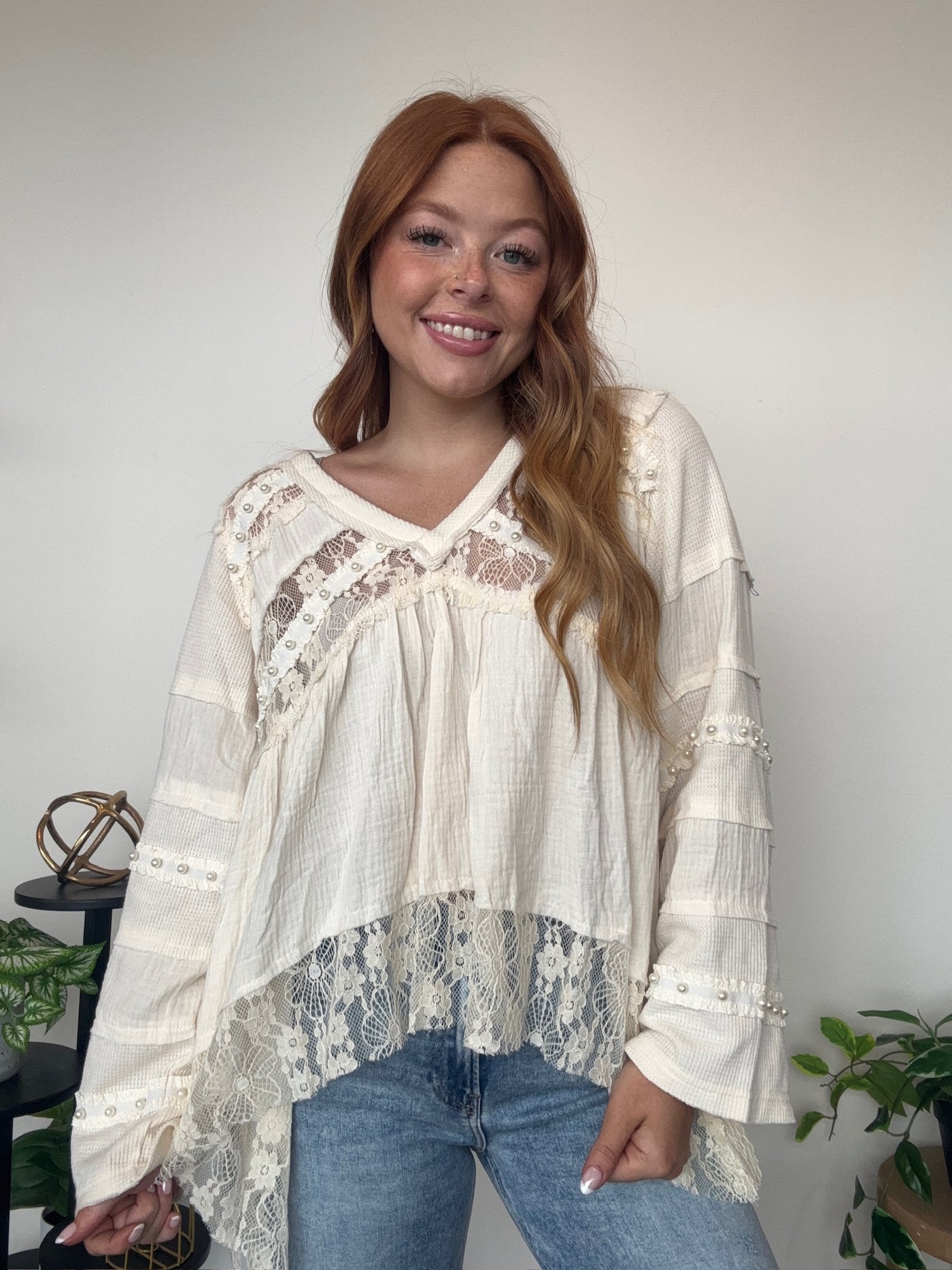 Lace Bell Sleeve Blouse-110 - TOPS - LONG SLEEVE-POL-[option4]-[option5]-[option6]-Leather & Lace Boutique Shop