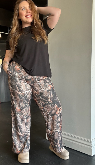 Camo Wide Leg Sweatpants-160 - BOTTOMS - OTHER-HOTS7-[option4]-[option5]-[option6]-Leather & Lace Boutique Shop
