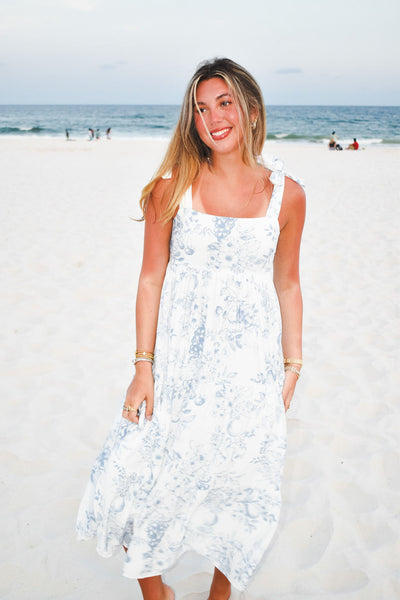 Blossom Tiered Midi Dress-170 - DRESSES-BLU PEPPER-[option4]-[option5]-[option6]-Leather & Lace Boutique Shop
