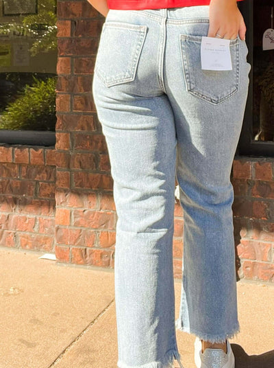 Super High Rise Vintage Straight Denim-150 - BOTTOMS - DENIM-FLYING MONKEY-[option4]-[option5]-[option6]-Leather & Lace Boutique Shop