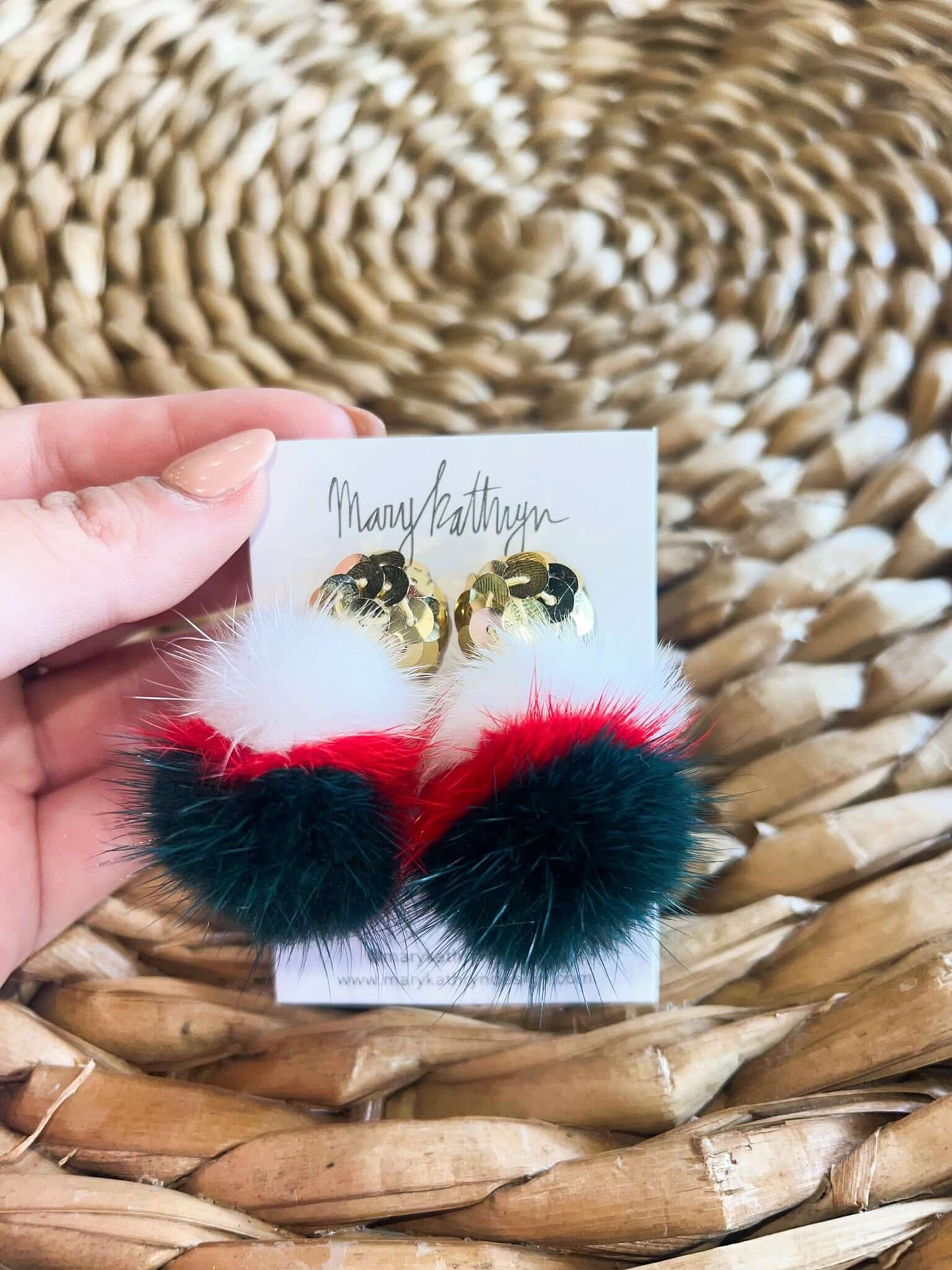 Deck The Halls Puff Earrings-190 - ACCESSORIES - JEWELRY-MARY KATHRYN DESIGN-[option4]-[option5]-[option6]-Leather & Lace Boutique Shop