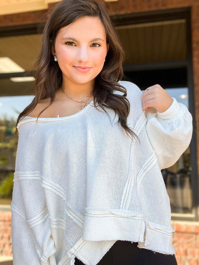 Relaxed Round Neck Knit Pullover-130 - TOPS - SWEATERS/SWEATSHIRTS-POL CLOTHING-[option4]-[option5]-[option6]-Leather & Lace Boutique Shop