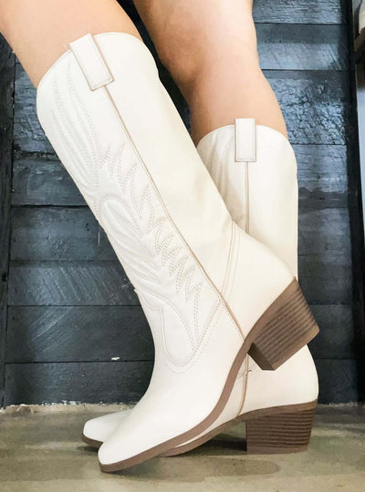 Memphis Cream Cowgirl Boots-180 - SHOES-Leather & Lace - Tuscaloosa/Birmingham-[option4]-[option5]-[option6]-Leather & Lace Boutique Shop