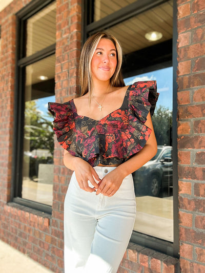 BuddyLove Madeline Ruffle Top-100 - TOPS - SHORT SLEEVE/SLEEVELESS-BUDDYLOVE-[option4]-[option5]-[option6]-Leather & Lace Boutique Shop