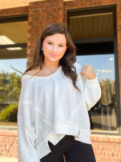 Relaxed Round Neck Knit Pullover-130 - TOPS - SWEATERS/SWEATSHIRTS-POL CLOTHING-[option4]-[option5]-[option6]-Leather & Lace Boutique Shop
