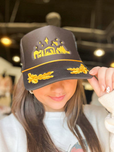 Nativity Scene Corded Trucker Hat-190 - ACCESSORIES - HATS/HEADWEAR-Leather & Lace - Tuscaloosa/Birmingham-[option4]-[option5]-[option6]-Leather & Lace Boutique Shop
