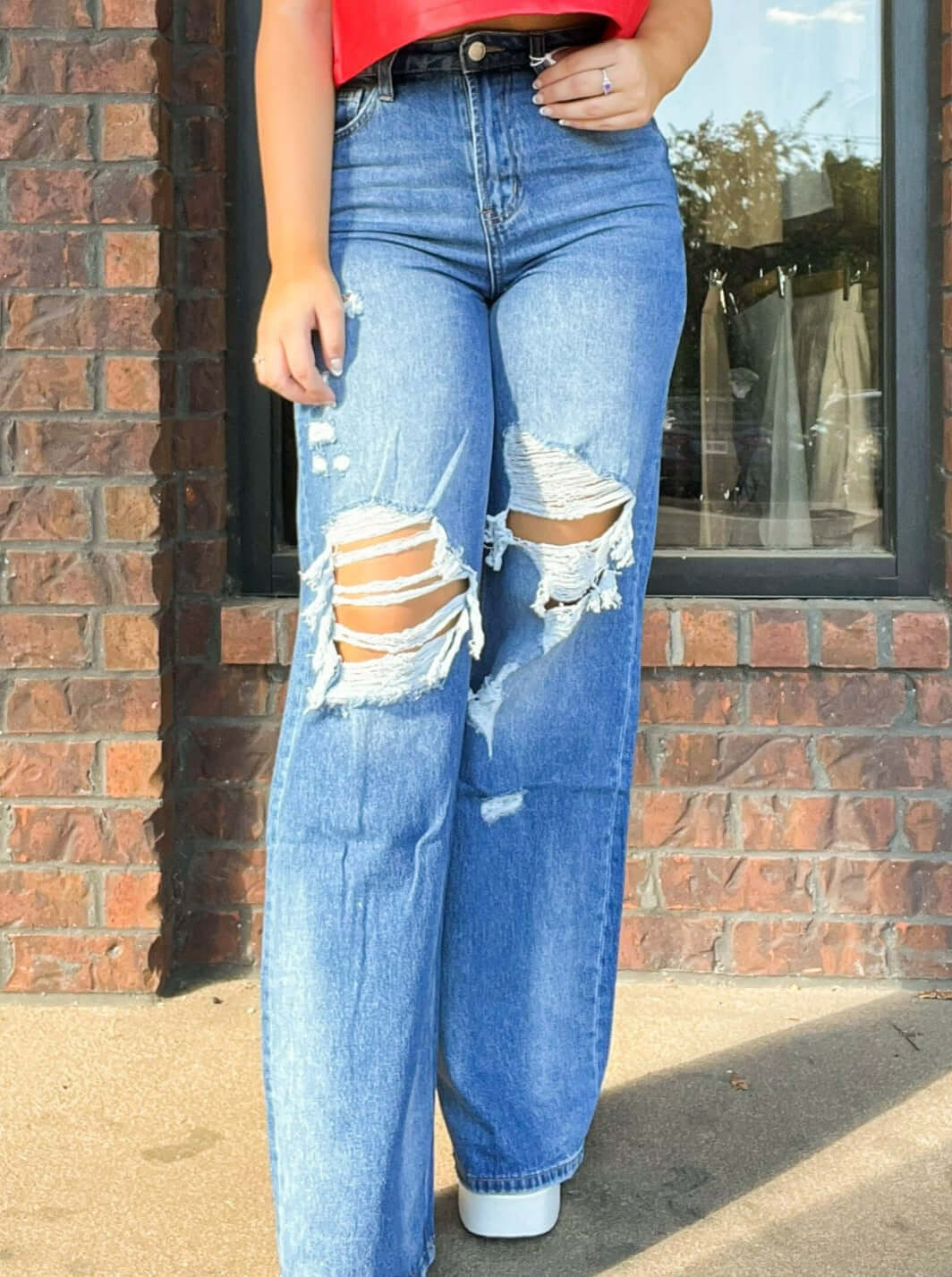 90s Vintage High Rise Straight Jeans-150 - BOTTOMS - DENIM-VERVET BY FLYING MONKEY-[option4]-[option5]-[option6]-Leather & Lace Boutique Shop