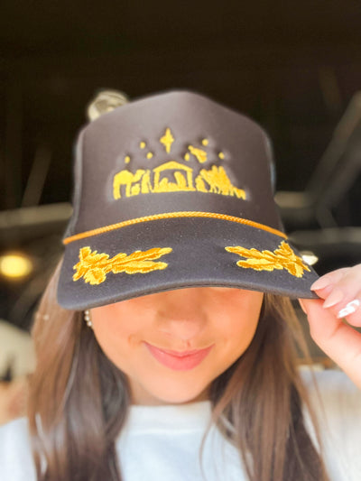 Nativity Scene Corded Trucker Hat-190 - ACCESSORIES - HATS/HEADWEAR-Leather & Lace - Tuscaloosa/Birmingham-[option4]-[option5]-[option6]-Leather & Lace Boutique Shop