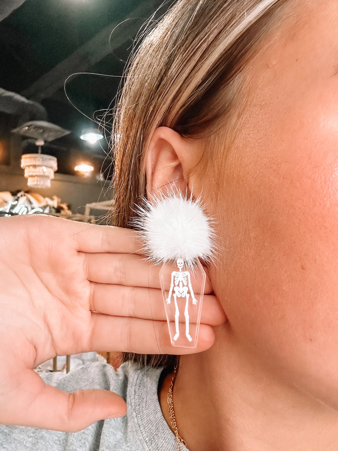 No Bones About It Earrings-190 - ACCESSORIES - JEWELRY-MARY KATHRYN DESIGN-[option4]-[option5]-[option6]-Leather & Lace Boutique Shop