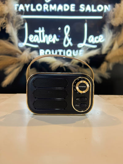 Vintage Bluetooth Radio Speaker-190 - ACCESSORIES - GIFT-BABE-Charcoal-[option4]-[option5]-[option6]-Leather & Lace Boutique Shop