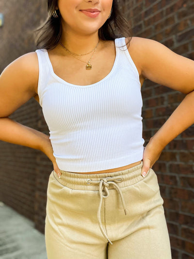 Farrah Cropped Ribbed Brami-100 - TOPS - SHORT SLEEVE/SLEEVELESS-VANILLA MONKEY-[option4]-[option5]-[option6]-Leather & Lace Boutique Shop