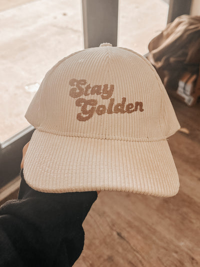 Stay Golden Embroidered Corded Hat-190 - ACCESSORIES - HATS/HEADWEAR-BABE-[option4]-[option5]-[option6]-Leather & Lace Boutique Shop