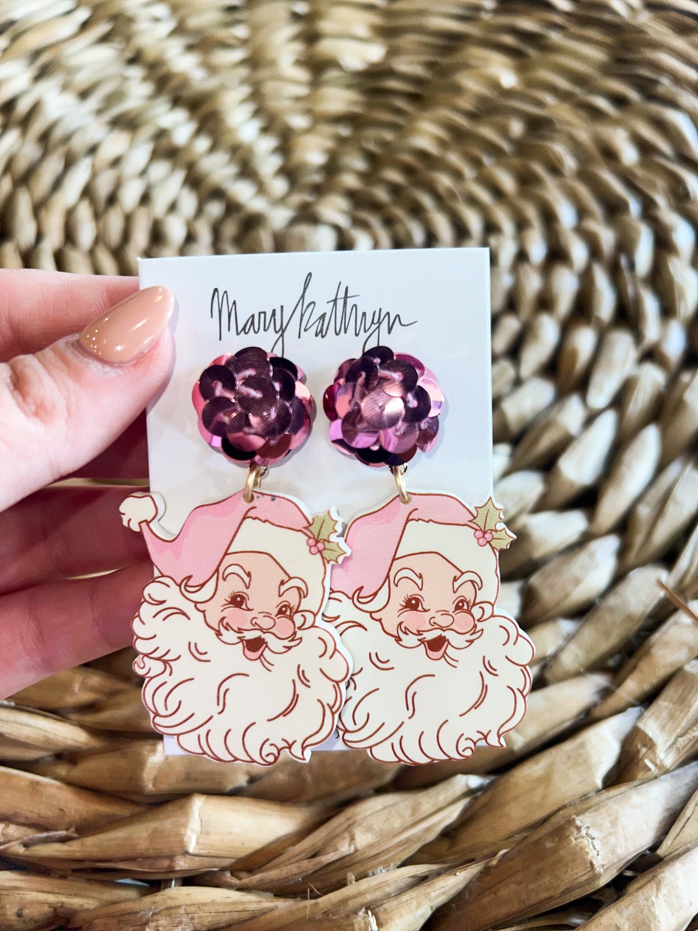 Jolly Saint Nick Earrings-190 - ACCESSORIES - JEWELRY-MARY KATHRYN DESIGN-[option4]-[option5]-[option6]-Leather & Lace Boutique Shop