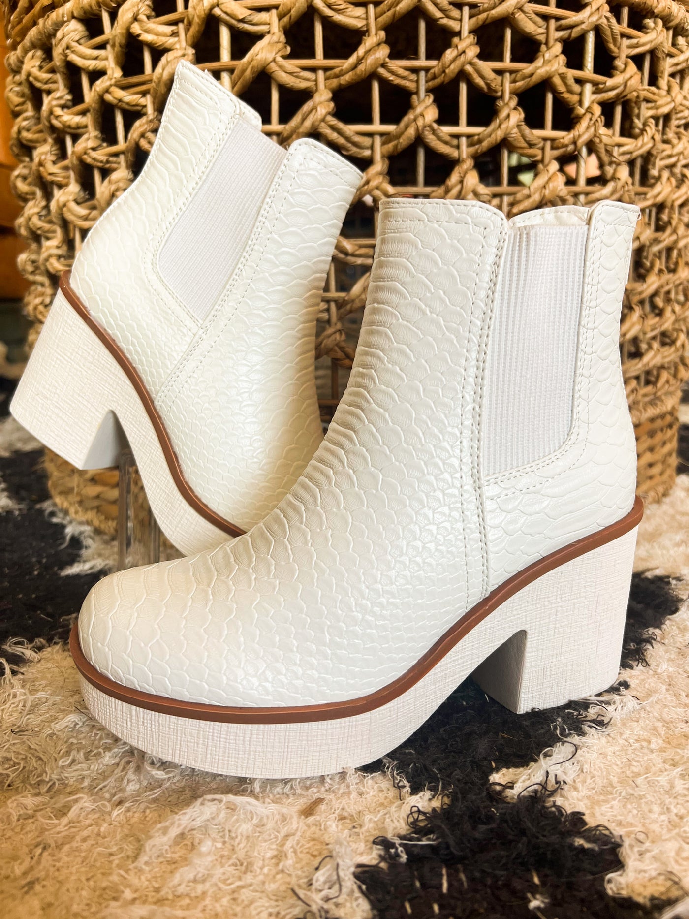 Little White Booties-180 - SHOES-OLEM-[option4]-[option5]-[option6]-Leather & Lace Boutique Shop