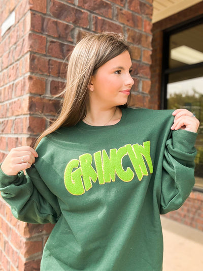 Grinchy Woman Sweatshirt-135 - DEMAND GRAPHIC-LEATHER & LACE-[option4]-[option5]-[option6]-Leather & Lace Boutique Shop
