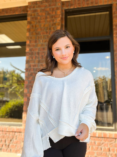 Relaxed Round Neck Knit Pullover-130 - TOPS - SWEATERS/SWEATSHIRTS-POL CLOTHING-[option4]-[option5]-[option6]-Leather & Lace Boutique Shop