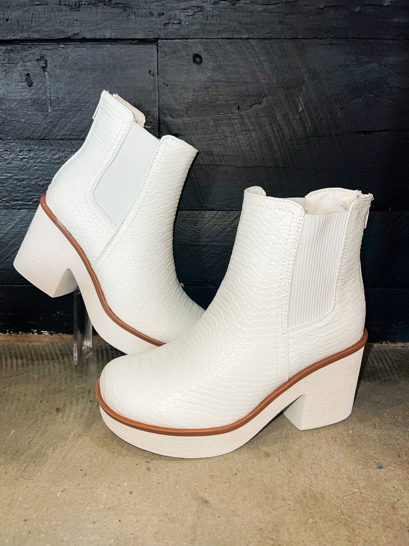Little White Booties-180 - SHOES-OLEM-[option4]-[option5]-[option6]-Leather & Lace Boutique Shop