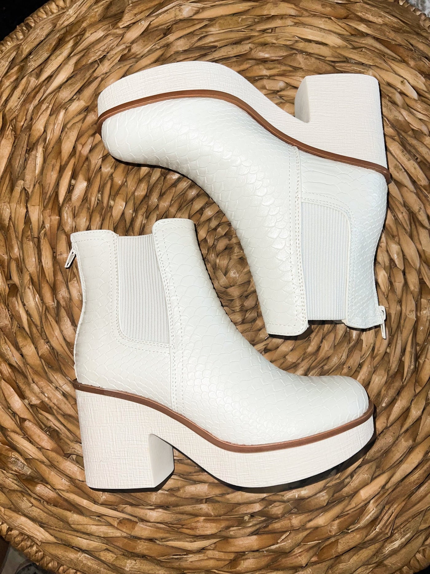 Little White Booties-180 - SHOES-OLEM-[option4]-[option5]-[option6]-Leather & Lace Boutique Shop