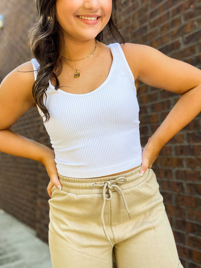 Farrah Cropped Ribbed Brami-100 - TOPS - SHORT SLEEVE/SLEEVELESS-VANILLA MONKEY-[option4]-[option5]-[option6]-Leather & Lace Boutique Shop