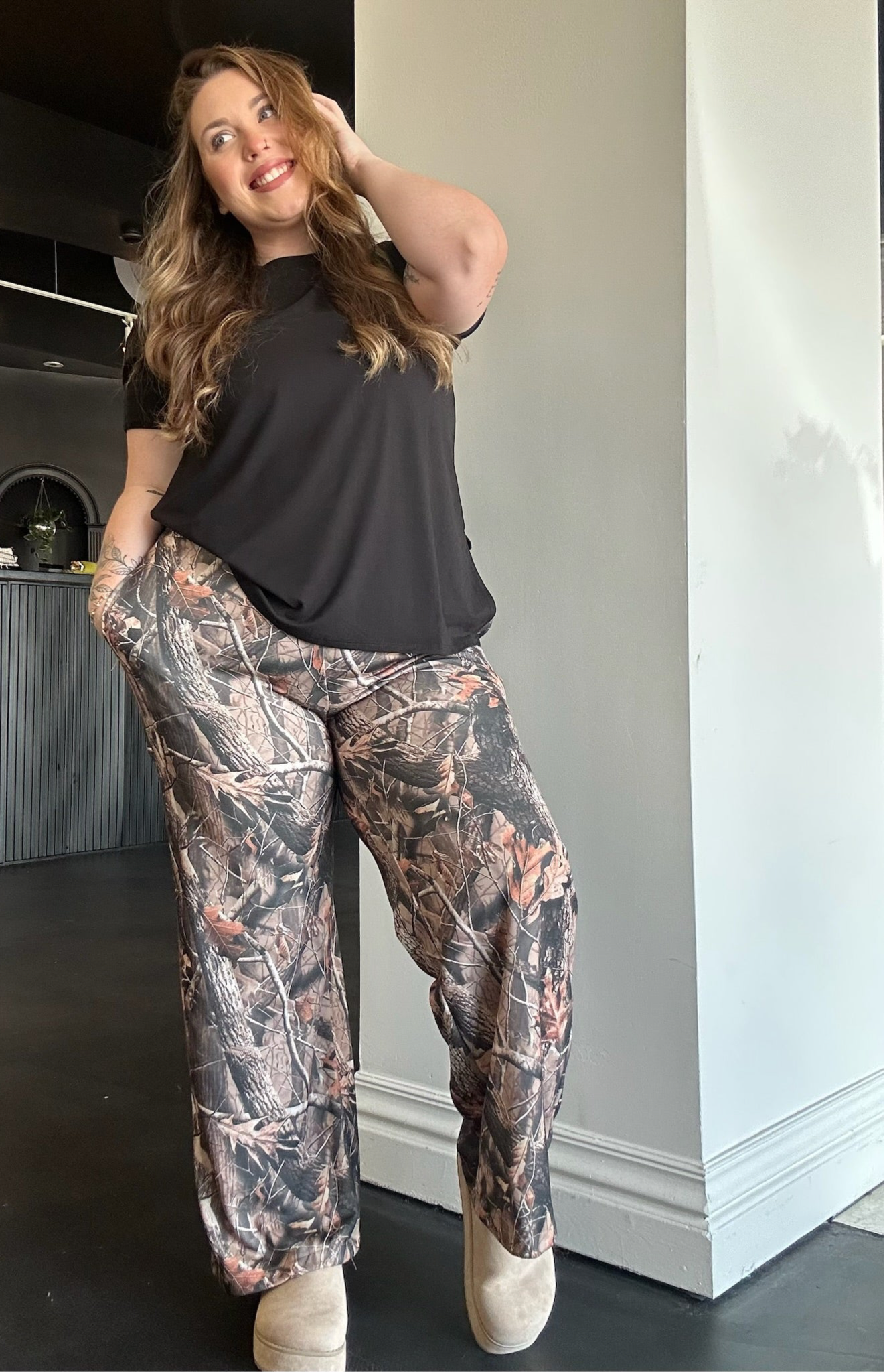 Camo Wide Leg Sweatpants-160 - BOTTOMS - OTHER-HOTS7-[option4]-[option5]-[option6]-Leather & Lace Boutique Shop