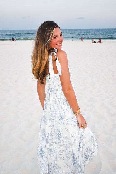 Blossom Tiered Midi Dress-170 - DRESSES-BLU PEPPER-[option4]-[option5]-[option6]-Leather & Lace Boutique Shop