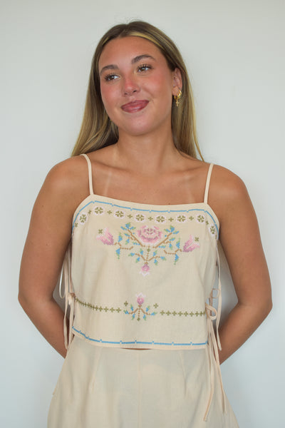 Tea Rose Vintage Set-300 - ADS - DRESSES / ROMPERS / SETS-MABLE-[option4]-[option5]-[option6]-Leather & Lace Boutique Shop