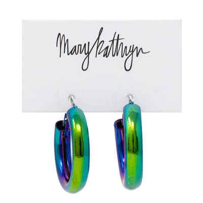 Tube Hoops-210 - ACCESSORIES DROPSHIP-MKD DS-Rainbow Oil Spill-[option4]-[option5]-[option6]-Leather & Lace Boutique Shop