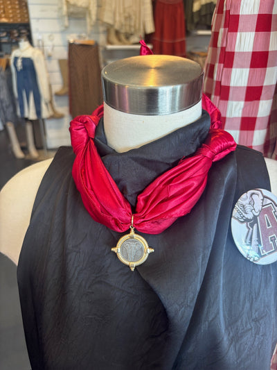 Vintage Crimson Elephant Neck Scarf-190 - ACCESSORIES - JEWELRY-Leather & Lace-[option4]-[option5]-[option6]-Leather & Lace Boutique Shop