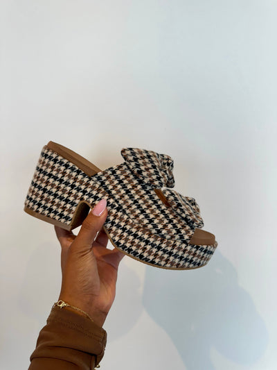 Houndstooth Platform Sandals-180 - SHOES-CORKYS-[option4]-[option5]-[option6]-Leather & Lace Boutique Shop