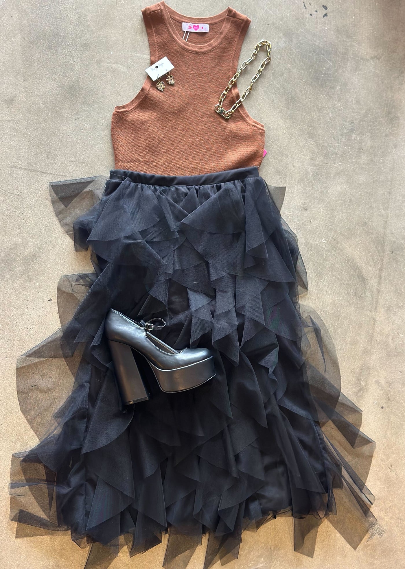 Fall Frills Little Black Skirt-160 - BOTTOMS - OTHER-LEATHER & LACE-[option4]-[option5]-[option6]-Leather & Lace Boutique Shop