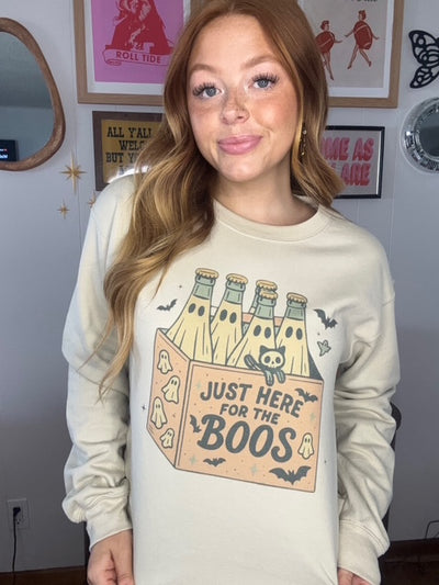 Here For The Boos Sweatshirt-135 - DEMAND GRAPHIC-LEATHER & LACE-[option4]-[option5]-[option6]-Leather & Lace Boutique Shop