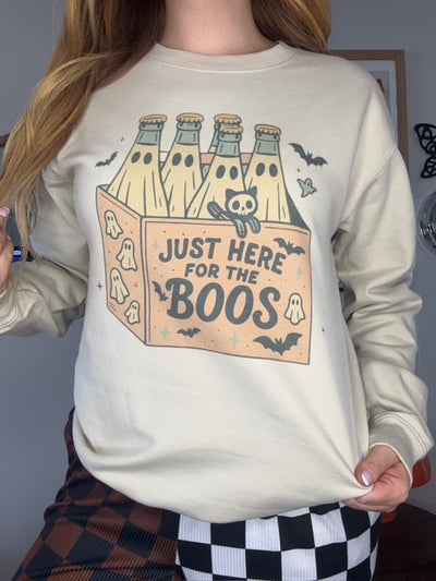 Here For The Boos Sweatshirt-135 - DEMAND GRAPHIC-LEATHER & LACE-[option4]-[option5]-[option6]-Leather & Lace Boutique Shop