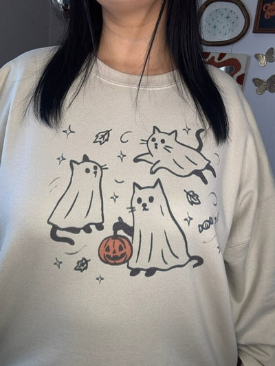 Moonlight Meow Sweatshirt-135 - DEMAND GRAPHIC-LEATHER & LACE-[option4]-[option5]-[option6]-Leather & Lace Boutique Shop
