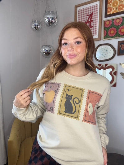 Haunted Postmark Sweatshirt-135 - DEMAND GRAPHIC-LEATHER & LACE-[option4]-[option5]-[option6]-Leather & Lace Boutique Shop